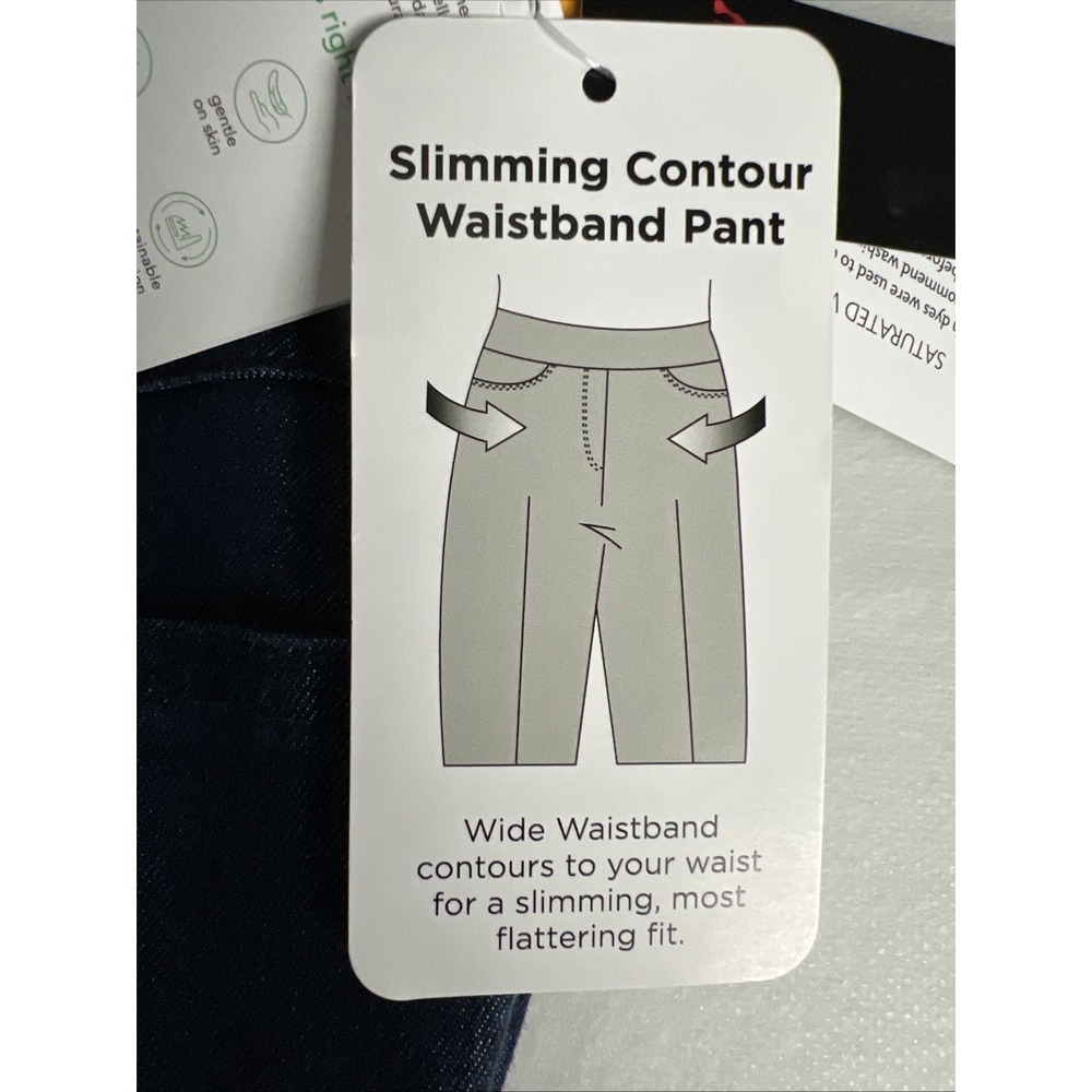 Ruby Rd. Women's Ankle Pants Size 24W Key Items Tencel Frayed Hem Dark Blue B40 - Picture 12 of 16
